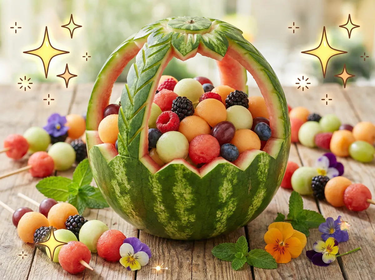 水果派解说 热门视频：西瓜雕花艺术创作